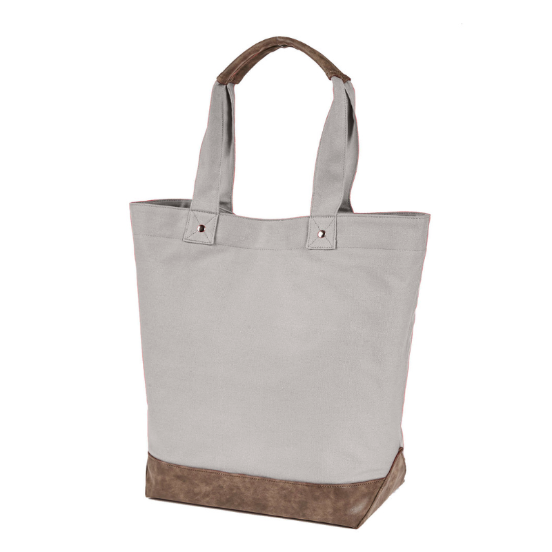 Authentic Pigment Canvas Tote (Concrete/Black Text) Main Image